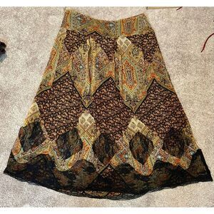 Women’s Paisley & Lace Midi Maxi Skirt 10